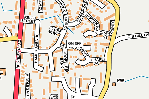 BB4 8FF map - OS OpenMap – Local (Ordnance Survey)