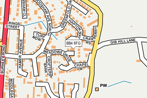 BB4 8FG map - OS OpenMap – Local (Ordnance Survey)