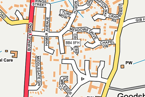 BB4 8FH map - OS OpenMap – Local (Ordnance Survey)