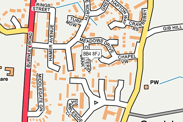 BB4 8FJ map - OS OpenMap – Local (Ordnance Survey)
