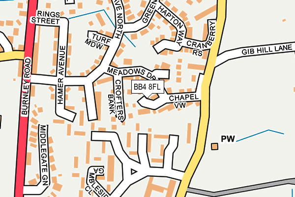 BB4 8FL map - OS OpenMap – Local (Ordnance Survey)