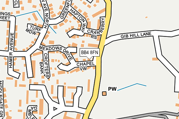 BB4 8FN map - OS OpenMap – Local (Ordnance Survey)