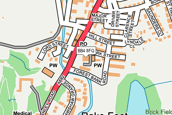 BB4 8FQ map - OS OpenMap – Local (Ordnance Survey)