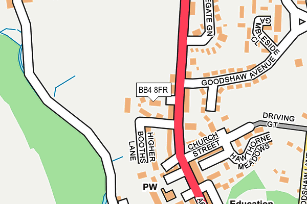BB4 8FR map - OS OpenMap – Local (Ordnance Survey)