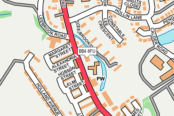 BB4 8FU map - OS OpenMap – Local (Ordnance Survey)
