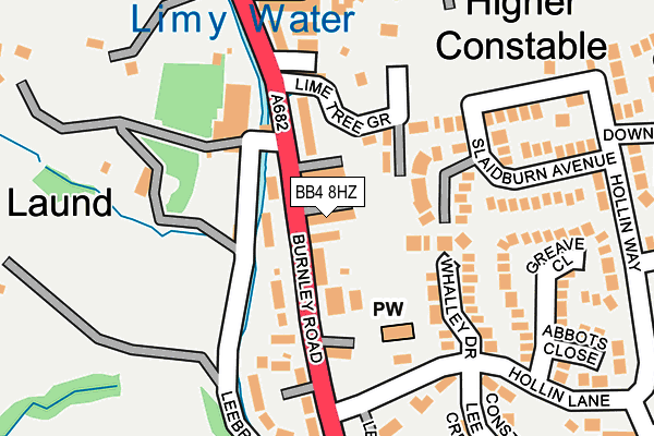 BB4 8HZ map - OS OpenMap – Local (Ordnance Survey)