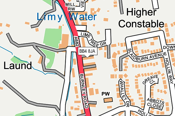 BB4 8JA map - OS OpenMap – Local (Ordnance Survey)