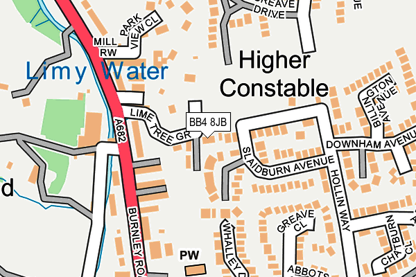 BB4 8JB map - OS OpenMap – Local (Ordnance Survey)