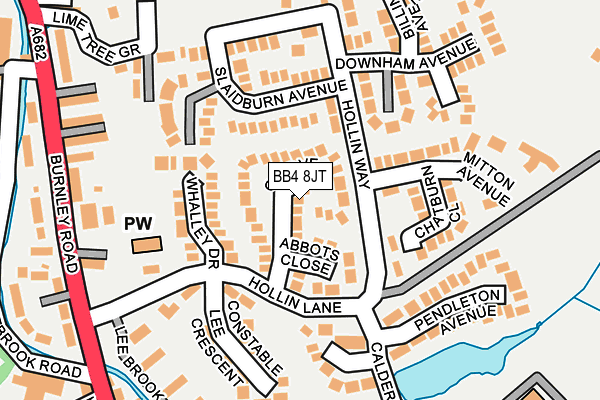 BB4 8JT map - OS OpenMap – Local (Ordnance Survey)