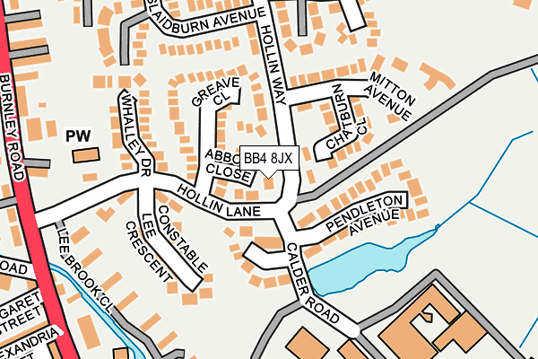 BB4 8JX map - OS OpenMap – Local (Ordnance Survey)