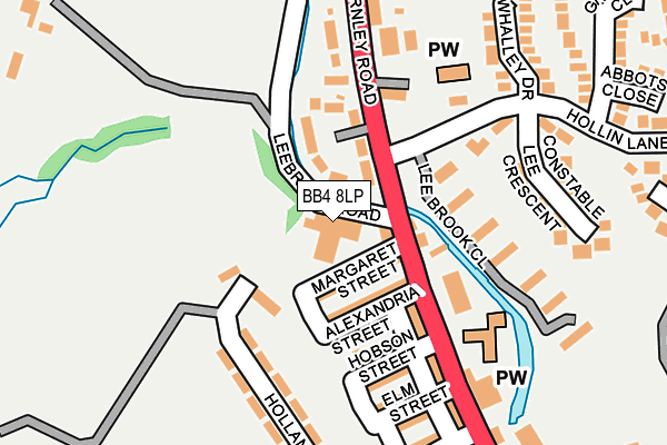 BB4 8LP map - OS OpenMap – Local (Ordnance Survey)