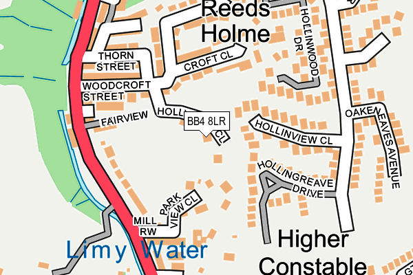 BB4 8LR map - OS OpenMap – Local (Ordnance Survey)