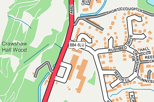 BB4 8LU map - OS OpenMap – Local (Ordnance Survey)