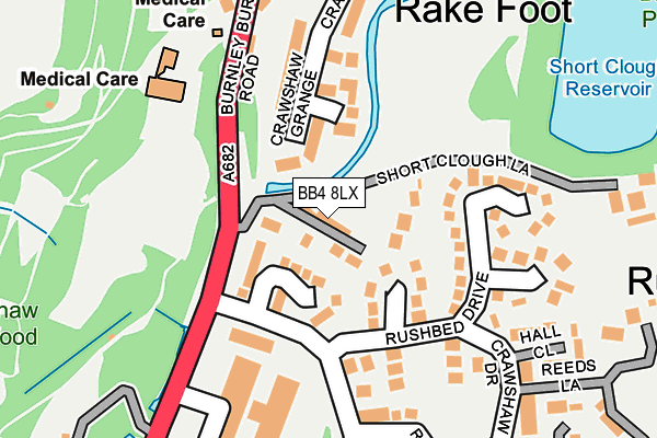 BB4 8LX map - OS OpenMap – Local (Ordnance Survey)