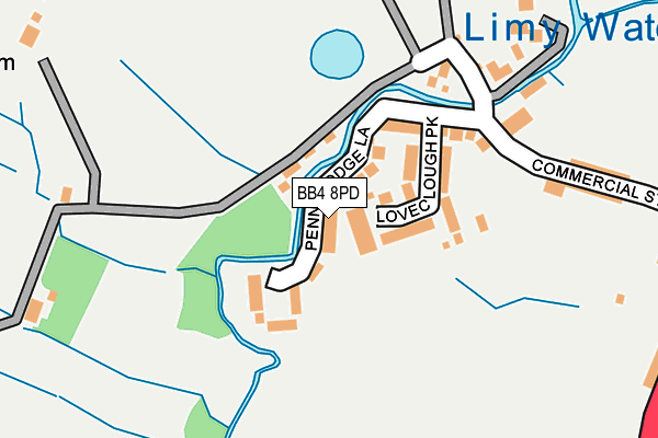 BB4 8PD map - OS OpenMap – Local (Ordnance Survey)