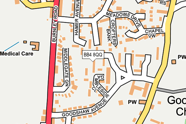 BB4 8QQ map - OS OpenMap – Local (Ordnance Survey)