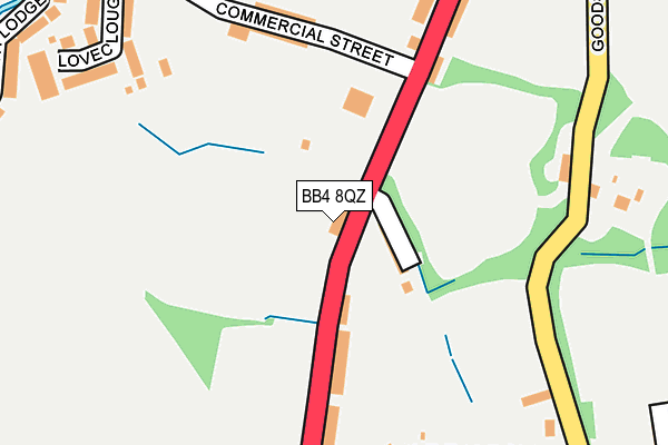 BB4 8QZ map - OS OpenMap – Local (Ordnance Survey)