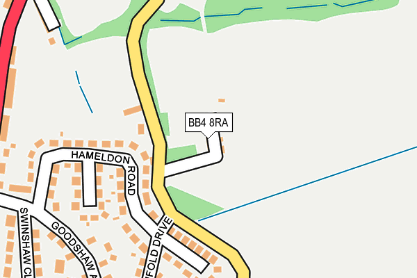 BB4 8RA map - OS OpenMap – Local (Ordnance Survey)