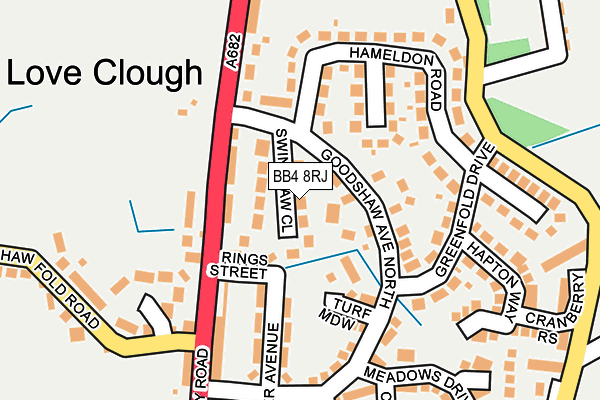 BB4 8RJ map - OS OpenMap – Local (Ordnance Survey)