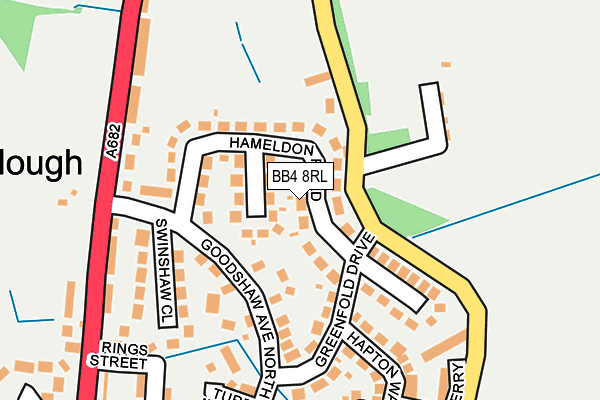 BB4 8RL map - OS OpenMap – Local (Ordnance Survey)