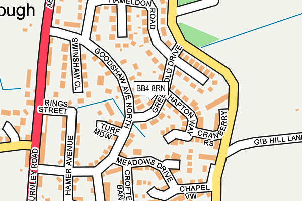 BB4 8RN map - OS OpenMap – Local (Ordnance Survey)