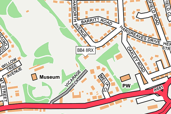 BB4 8RX map - OS OpenMap – Local (Ordnance Survey)