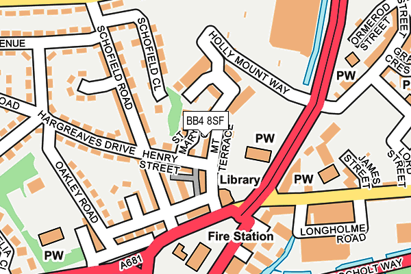 BB4 8SF map - OS OpenMap – Local (Ordnance Survey)