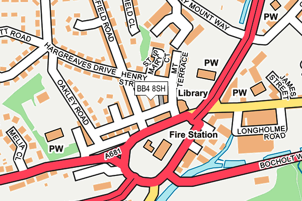 BB4 8SH map - OS OpenMap – Local (Ordnance Survey)