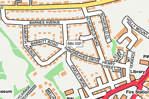 BB4 8SP map - OS OpenMap – Local (Ordnance Survey)