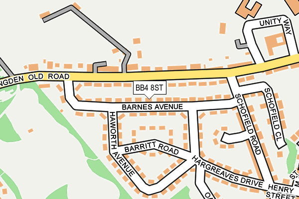 BB4 8ST map - OS OpenMap – Local (Ordnance Survey)