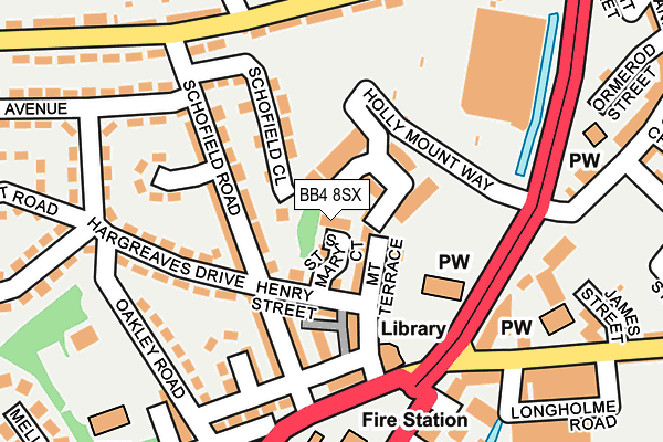 BB4 8SX map - OS OpenMap – Local (Ordnance Survey)