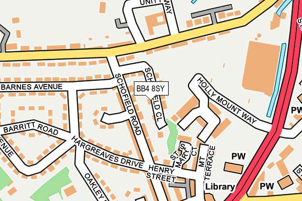 BB4 8SY map - OS OpenMap – Local (Ordnance Survey)