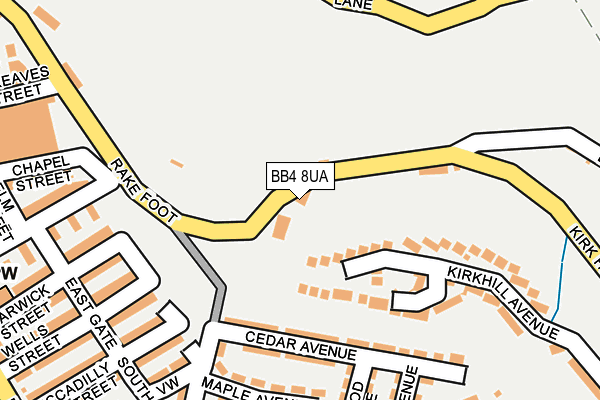 BB4 8UA map - OS OpenMap – Local (Ordnance Survey)