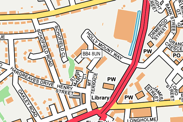 BB4 8UN map - OS OpenMap – Local (Ordnance Survey)