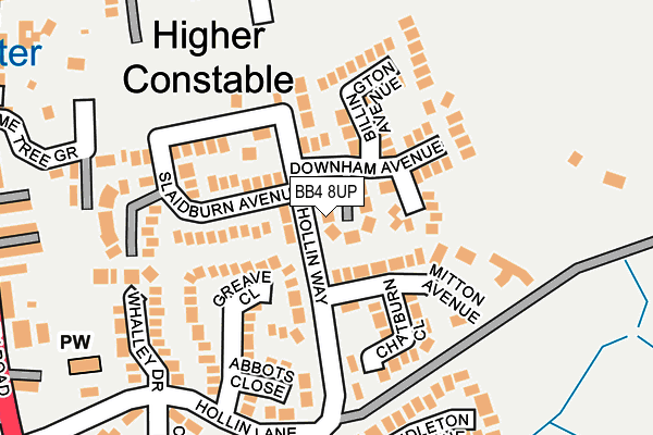 BB4 8UP map - OS OpenMap – Local (Ordnance Survey)