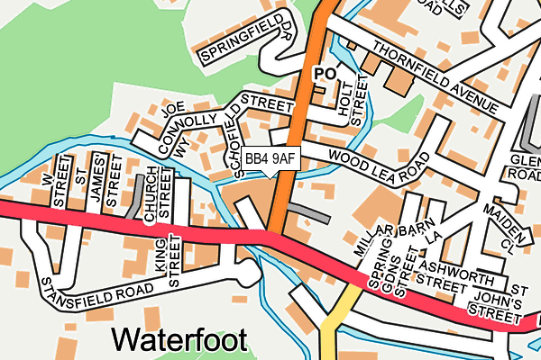 BB4 9AF map - OS OpenMap – Local (Ordnance Survey)
