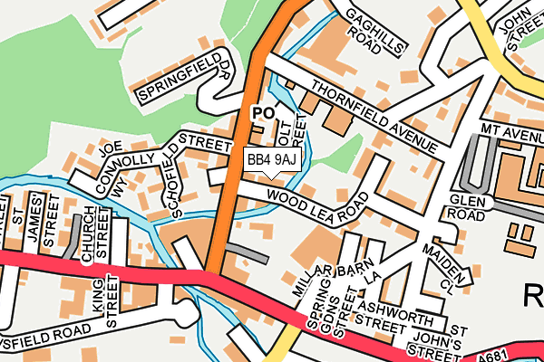 BB4 9AJ map - OS OpenMap – Local (Ordnance Survey)