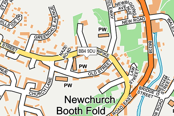BB4 9DU map - OS OpenMap – Local (Ordnance Survey)