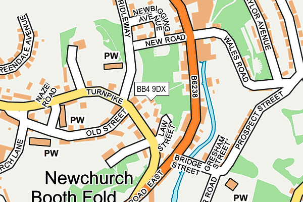 BB4 9DX map - OS OpenMap – Local (Ordnance Survey)