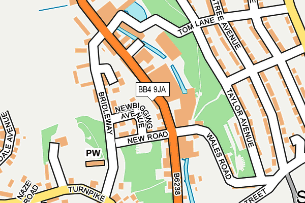 BB4 9JA map - OS OpenMap – Local (Ordnance Survey)