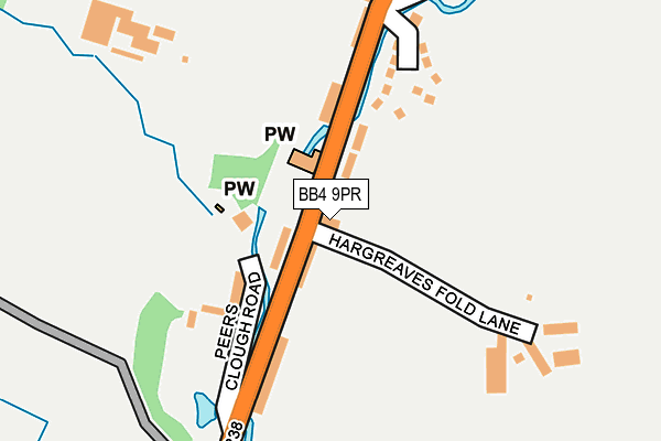 BB4 9PR map - OS OpenMap – Local (Ordnance Survey)