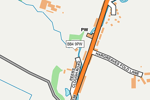 BB4 9PW map - OS OpenMap – Local (Ordnance Survey)