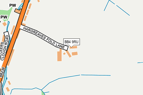 BB4 9RU map - OS OpenMap – Local (Ordnance Survey)