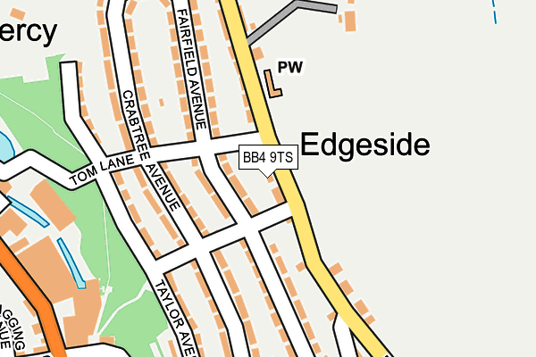 BB4 9TS map - OS OpenMap – Local (Ordnance Survey)