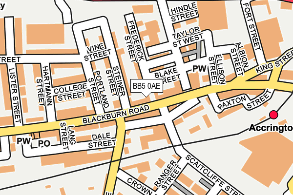 Map of ACCRINGTON PLAZA LTD at local scale