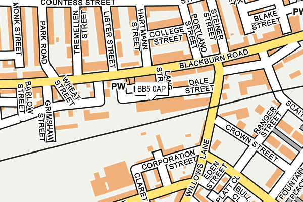 BB5 0AP map - OS OpenMap – Local (Ordnance Survey)