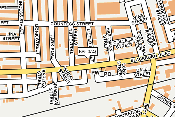 BB5 0AQ map - OS OpenMap – Local (Ordnance Survey)
