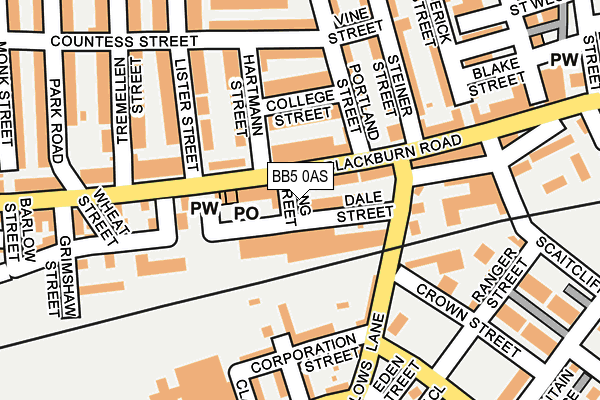 BB5 0AS map - OS OpenMap – Local (Ordnance Survey)