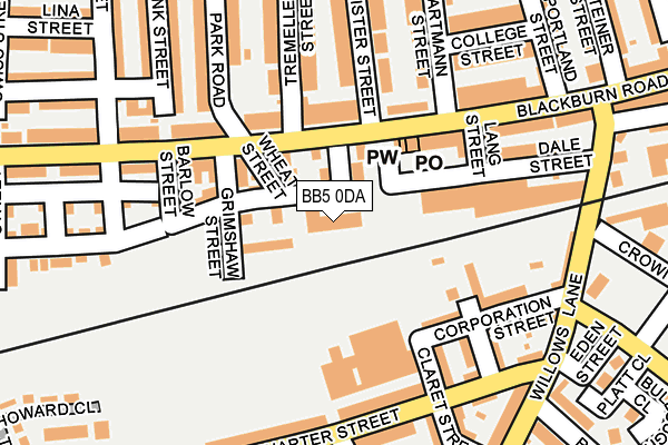 BB5 0DA map - OS OpenMap – Local (Ordnance Survey)