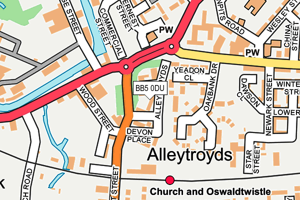 BB5 0DU map - OS OpenMap – Local (Ordnance Survey)